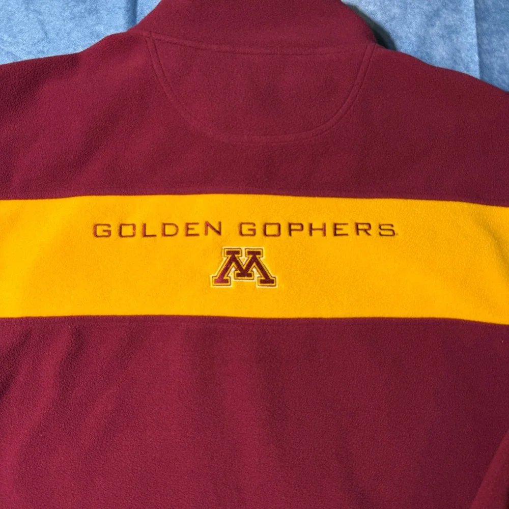 Y2K Streetwear Minnesota Golden Gophers Active Maroon Gold Fleece 1/4 Zip 2XL